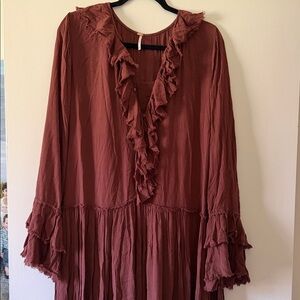 Freepeople Ruffle V-Neck Boho maxi dress